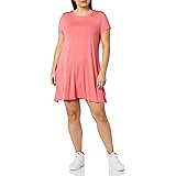 Amazon Essentials Abito Swing a Maniche Corte con Scollo Ampio (Taglie Forti Disponibili) Donna