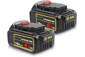 QUPERR QUPER 2PACK DCB184 18V 6.0Ah XR Lithium Battery Compatible with Dewal_t Tools, Replacement for DCB182 DCB200 DCB180 DCB181 DCB201, with XJ Connector for Dewal_t Battery