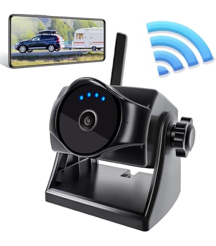 Inefala Draadloze achteruitrijcameraset met 4,3 inch lcd-monitor met IPS AHD-scherm, nachtzicht, waterdicht IP69, parkeersensor voor auto, ondersteuning 12 V voor auto