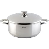 WECOOK PRO Casserole Dish with Stainless Steel Lid, Induction, 22 cm | 18/10 Stainless Steel, 1/4" Triple-layer Base, Oven up