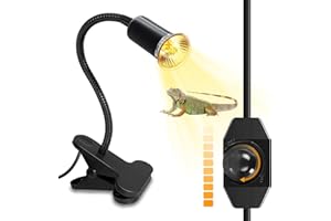 LQUNFYL Lampe Chauffante Tortue, 240CM Câble, 40CM Longueur Col de Cygne, Lampe UV Tortue Terrestre, Lampe UVA UVB Chauffante Reptile, Lampe Aquarium Tortue D'eau, Noir Support D'ampoule E27, Sans Ampoule