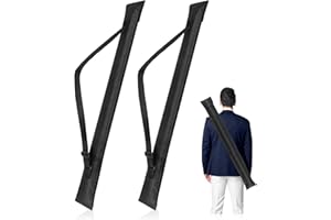 LIUQOBN 2pcs Snooker Cue Bags Fabric Tote Bags Dust and Scratch Resistant Lightweight and Portable for 1/2 Billiard Cue Adjustable Strap Black