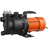 VEVOR PP Jet Pump for Shallow Wells 1300 W 230 V, Maximum Flow Rate 4800 L/h, Suction Height 8 m, Thermal Protection, Europea