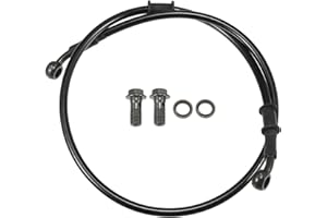 Motoforti Universal Brake Hose Motorcycle ATV Dirt Bike Motocross Braided Hydraulic Brake Line Oil Hose Pipeline, 90cm, Durable, Metal, Black Army Green, 1 Set