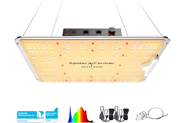 SPIDER FARMER SF1000 Lampe de Croissance,avec Samsung LM301H EVO LEDs horticole Floraison Lampe de Plante LED élèvent la lumière, Spectre Complet avec Bouton de Gradation 3000K 5000K 660nm 760nm IR