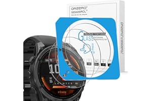 NEWZEROL 3 szt. Ochraniacz ekranu kompatybilny z Garmin Fenix 8 Amoled 47mm z ramą montażową, Anti-scratch 9H Folia ochronna ze szkła hartowanego o wysokiej rozdzielczości
