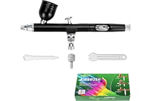 ABEST Kit pistola a spruzzo a gravità 0,3 mm per pistole a spruzzo aerografo a doppia azione (nero)