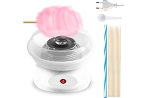 PORFOYO Zuckerwatte Maschine für Zuhause, 27cm Größe Retro Cotton Candy Machine, Cotton Candy Machine 450W mit Stäbchen Messlöffel für Kinderfest, Geburtstag, Party (Weiß)