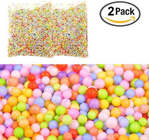 vitasemcepli of Coloured Polystyrene Foam Balls For The Slime and for Wedding Ceremonies, Perfect decorations for the and Ideal Gift for the DIY Dexterity Material for the Creative Hobby of children, Teens and Adults (2 Pieces of Packs)