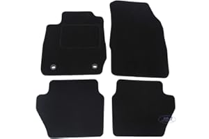 J&J AUTOMOTIVE | Velours Fußmatten Autotepiche Passend Für Fiesta 7, 2008-2017, Genaue Passform, rutschfeste Untregrund, Verstärkt Im Pedalbereich, Vorne Und Hinten, mit Befestigungen