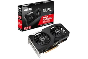 ASUS Dual AMD Radeon RX 6600 8GB GDDR6 - Tarjeta Gráfica Gaming, AMD RDNA 2, PCIe 4.0, 8GB GDDR6 , HDMI 2.1, DisplayPort 1.4a, Ventiladores Axial-Tech, Tecnología 0dB