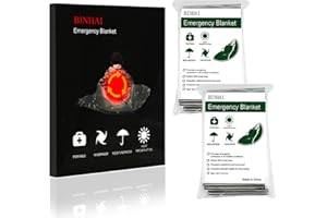 Binhai Mantas de Emergencia, Manta Térmica, Manta de Emergencia, Mantas de Emergencia 52"x 83" (2-Paquetes)