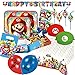 Produktbild 76-teiliges Party-Set Super Mario - Teller Becher Servietten Tischdecke Girlande Happy Birthday, Partytüten, Einladungen, Trinkhalme, Luftballons Hütchen