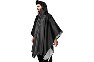 NebulaGlam Poncho Antipioggia Impermeabile, Poncho Impermeabile Riutilizzabile, Poncho per Attività all'aperto, Campeggio, Escursionismo, Pesca, Taglia Unica