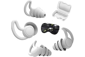‎AIOUTGOGO AIOUTGOGO-Ohrstöpsel Zum Schlafen, weiche 3D-Form, 3 Schichten schallisolierendes Material, geeignet für Flugzeuge, Schlafen, Reisen und Konzentration,Noise Cancelling Ear Plugs, Washable,Grau–2 Paar