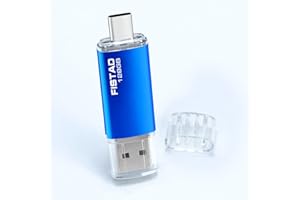 FISTAD Memoria USB C de 128 GB, 2 en 1, OTG, 128 GB, USB 2.0, tipo C, para smartphones, PC, portátiles, etc. (azul)