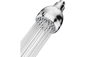 WuYan Testa da doccia singola da 4 pollici, testa a sfera in rame,perdita di soffione fisso cromato con giuntura a sfera in ottone girevole regolabile per rilassante e confortevole esperienza doccia