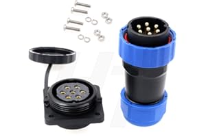HANGTON CONNECT HangTon HE29 Conector de 7 pines Industrial Marine Power Plástico Aviación Impermeable IP68 Enchufe de cable al aire libre Enchufe de montaje en panel (7 pines 25A 380V)