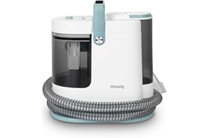 H.Koenig TWT99 Pulitore ad acqua calda e a vapore per tessuti, 1700 W, doppio serbatoio da 1600 ml e 1250 ml, smacchiatore, divano, tappeti, auto, moquette, imbottitura, accessorio per vetri, compatto