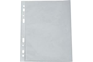Q-Connect kf14843 Lot de 100 pochettes perforées, A4, transparent