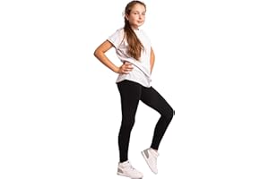 NYS NEW YORK STYLE Leggings in Cotone NYS per Bambini Lunghezza Totale alla Caviglia Ragazze Pantaloni Lunghi Lisci e Solidi Leggings Unisex Taglie da 92 cm a 158 cm