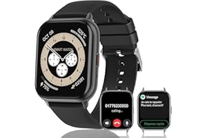 EBUYFIRE Montre Connectée Homme Femme avec Appel Bluetooth/Réponse Texte Rapide, Smartwatch IP68 avec 20+ Sport, Fréquence Cardiaque Calories SpO2 et Sommeil, Montre Intelligente pour Android iOS