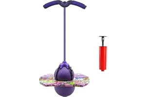 Chingcoo Pogo Stick pour enfants, équipement de sport pour enfants, bâton sauteur avec poignée à cordon de serrage, convient pour barre sauteuse avec enfants (épissure violette)