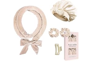 Neuytiky Rizador Pelo Sin Calor Rulos Pelo Grandes Banda Rizadora Set con Gorro Noche para Cabello Largo Mediano Rizos Sin Calor Ondas