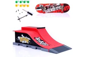 Sipobuy DIY Assembly Mini Finger Skateboard Deck Truck Skate Park Board With Ramp Accessories Sets (Scene E)