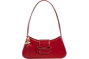 JeVenis Cherry Red Shoulder Bags for Women Cherry Keychain Leather Purse Small Handbag Crossbody Bags Fashion Clutch Purses