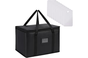 EujRcf Food Delivery Bag, Thermal Insulated Delivery Bag for Hot Food, Uber Eats Delivery Bag with 10 Insertable Card Labels, 43x30x31cm Large Capacity Meal