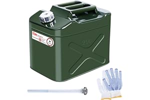 LATIERRA Petrol Can 20 L Metal, 20 Litre Sheet Steel Fuel Canister with UN Standard Flexible Spout for Petrol, Diesel