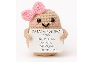 PATATE POSITIVE Patata Girl© | Regalo Donna Carino | Idea a Sorpresa per Amica & Ragazza | Compleanno & Secret Santa | Oggetto Decorativo Kawaii Amore | Camera Rosa | Peluche Principessa | Uncinetto Positivo | Bambol