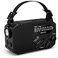 Philips TAR1609 Portable FM/AM radio with Internal Rechargeable Battery, AAA Battery & Crank Backup, Solar Power, Built-In LED Light & Torch for Camping, Hiking & Power Outages