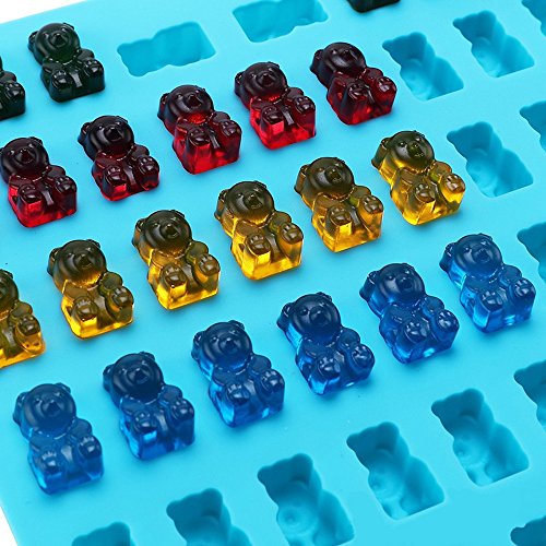 Joyoldelf Gummibär Formen & Ice Cube-Tabletts – 3 53-cavity Silikon Candy Formen mit 3 Tropfenform für Schokolade, Jelly, gumdrop, Seife, Sweet und mehr - 5
