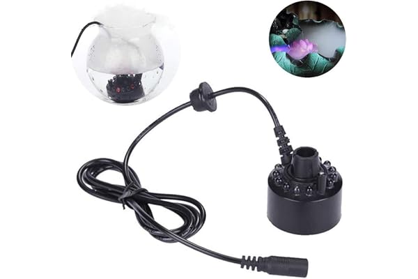 Zeerkeer Mini Vaporisateurs à Ultrasons Ultra Silencieux avec Lot de 12 à LED Ampoule - Brumisateur pour Fontaine Intérieure ou Extérieure - Jeux d'eau et Bureau