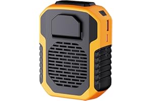 RANRAO 6000 mAh Tragbarer Taillen-Clip-Ventilator, USB wiederaufladbar Mini Halsventilator, Gürtelventilator, tragbarer Gürtelventilator für T-Shirts, Jacken, Kleidung, Klettern, Radfahren