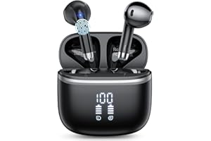 HOIFA Bluetooth Kopfhörer, Kopfhörer Kabellos Bluetooth 5.4 mit 4 ENC Noise Cancelling Mic, 40H Spielzeit mit LED, In Ear Kopfhörer HiFi Stereo, IPX7 wasserdichte Ohrhörer für Studium/Arbeit/Freizeit