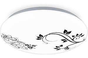 BRILONER - Plafonnier LED avec motif floral, 28 cm, lumière blanc neutre, plafonnier LED, lampe LED, lampe salon salle à manger, lampe cuisine, chambre enfant, spot de plafond