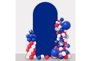 AIBIIN 1 x 2,1 m großer, königsblauer Hintergrund in Bogenform, runde Oberseite, Bogenrahmen, Abdeckung, 2-seitige Passform, Hintergrundständer für Hochzeitszeremonie, Geburtstag, Party, Babyparty,