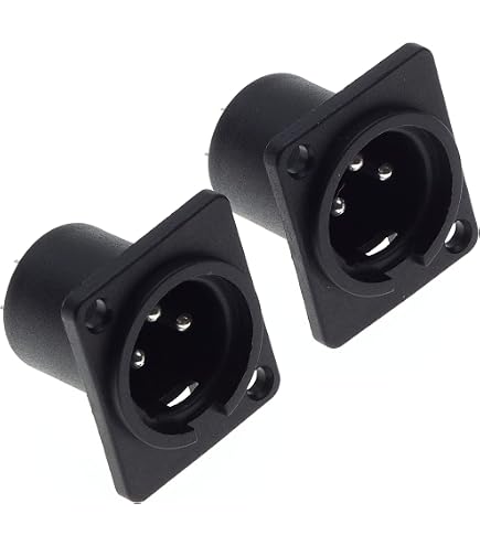 5x XLR Buchse 3-polig – Panel-Mount Sockel Für Audio-Geräte, Schwarz/silber