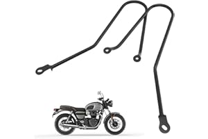 DFFMQSJ Portapacchi laterale per moto, in ferro, robusto portapacchi posteriore, compatibile con Triumph Bonneville T100 T120 T900 (nero)