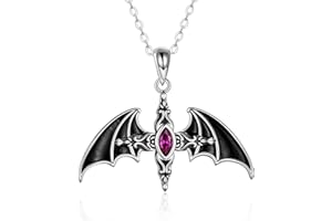 YFN Fledermaus Halskette Sterling Silber Gothic Vampir Anhänger Ohrringe Ringe Gothic Schmuck Halloween Geschenk Für Frauen Männer Mädchen