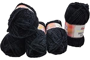 ILKADIM EXPORT 500 Gramm Himalaya Dolphin fine Strickwolle, Babywolle, 5 x 100 Gramm Wolle Super Bulky (schwarz 80508)