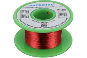 BNTECHGO 32 AWG Magnet Wire - Enameled Copper Wire - Enameled Magnet Winding Wire - 4 oz - 0.0078" Diameter 1 Spool Coil Red Temperature Rating 155℃ Widely Used for Transformers Inductors