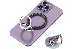 FADBUDS Soporte Anillo Magnético Movil, Soporte Magnético para Anillo de Teléfono, Agarre Magnético Móvil con Anillo de Metal Ajustable Plegable Compatible con MagSafe iPhone 15 14 13 12 Pro MAX (Negro)