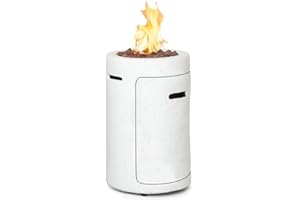 ‎BLUMFELDT Blumfeldt Crete Gas-Feuerstelle, 13 kW Wärmeleistung, Flüssiggas, Edelstahl, 360° FireView, inkl. Regencover, Gasdruck: max. 50 mbar, zweistufiger Drehregler