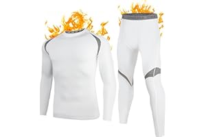 MUEZNA Thermounterwäsche Herren, Funktionswäsche Skiunterwäsche Lange Atmungsaktiv Thermounterwäsche Thermounterhose Set Weicher Wolle Fleecefutter für zu Hause Winter