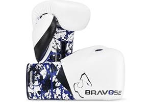 BRAVOSE Titan Grip Boxing Gloves for Mens, Women | Professional Laced Boxing Gloves for Punching Training, Sparring, MMA Kickboxing, Muay Thai Made By Premium Cow Hide Leather 10oz 12oz 14oz 16oz
