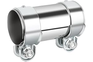 KILDOWS Abrazadera de Tubo de Escape Ø 55 mm/L: 125 mm, Abrazadera Escape de Acero Inoxidable, Abrazadera Universal para Coche Motor